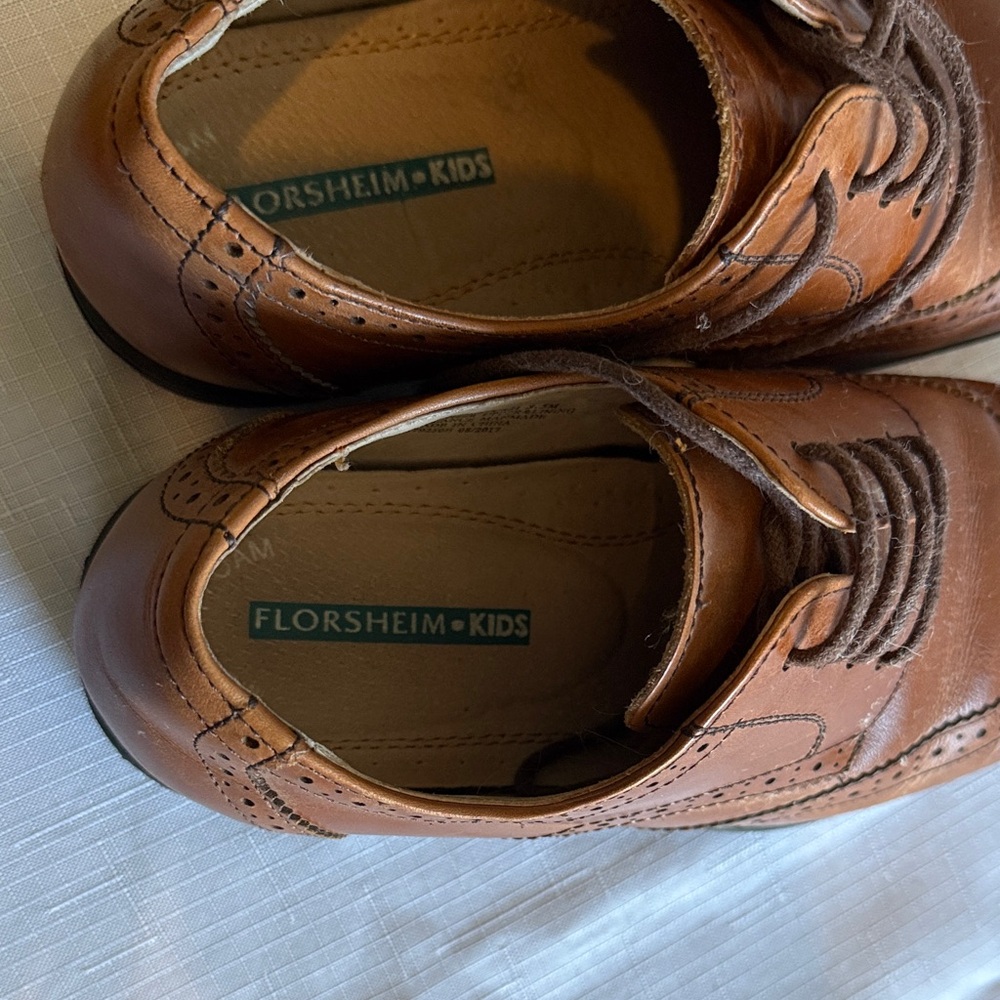 Florsheim Kids Tan Leather Oxfords